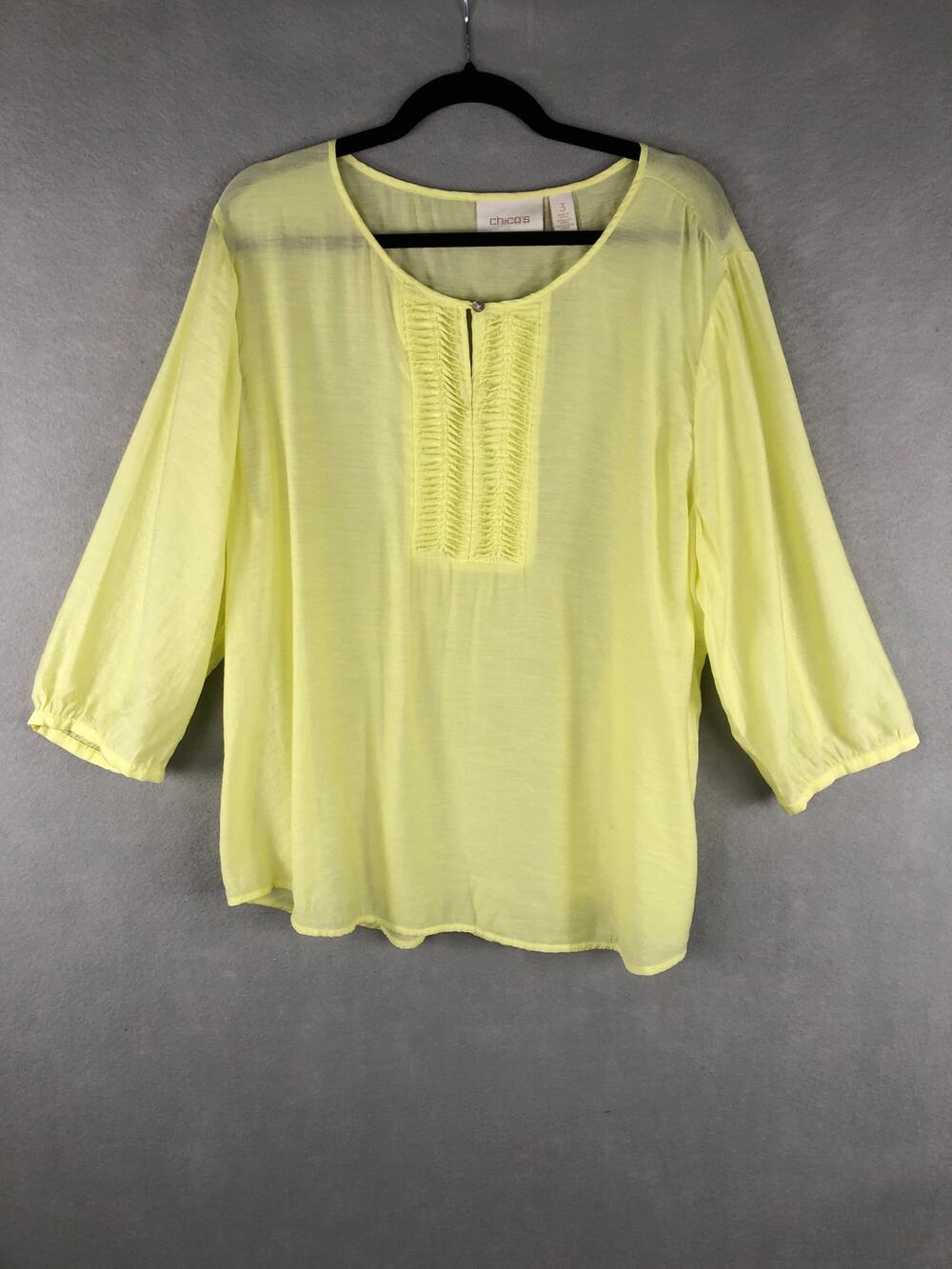 Chico's Pop-Over Top Yellow Women's Size 3 (XL/16)